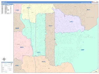 Sandy, UT ColorCast style ZIP Code wall map