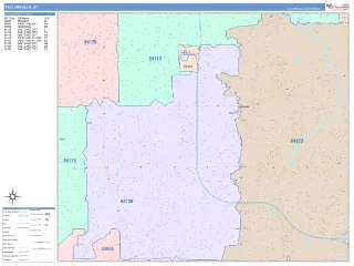 Taylorsville, UT ColorCast style ZIP Code wall map