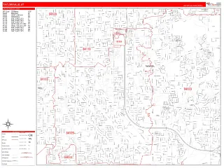 Taylorsville, UT RedLine style ZIP Code wall map