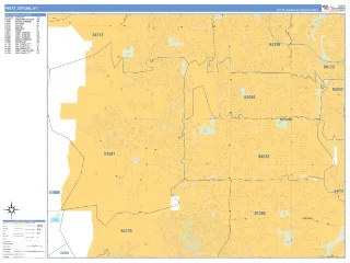 West Jordan, UT Business Reference style ZIP Code wall map