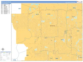 West Valley City, UT Business Reference style ZIP Code wall map