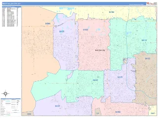 West Valley City, UT ColorCast style ZIP Code wall map