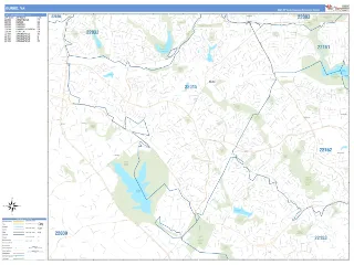 Burke, VA Business Reference style ZIP Code wall map