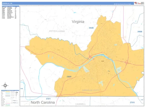 Danville, VA city map