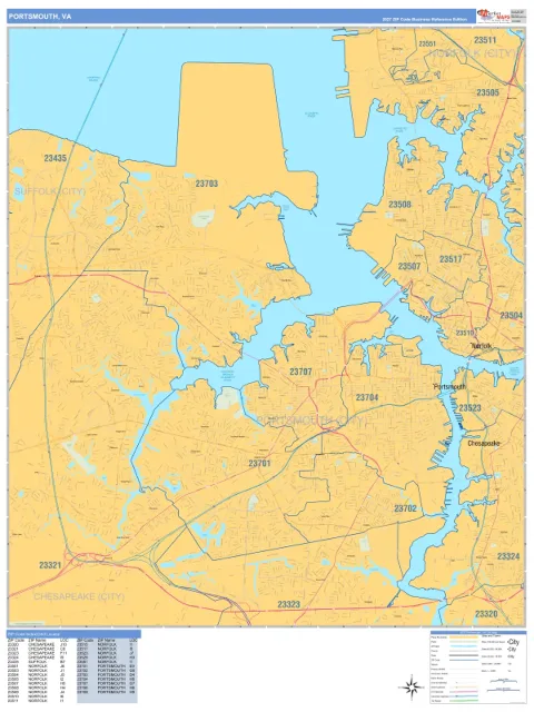 Portsmouth, VA city map