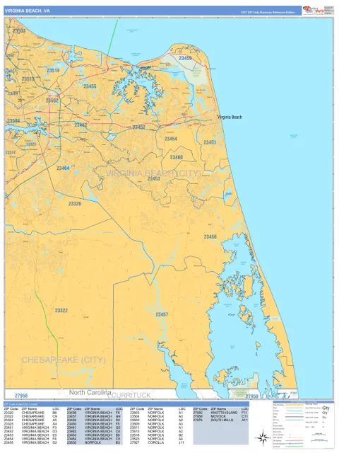 Virginia Beach, VA city map