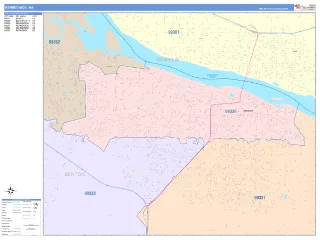 Kennewick, WA ColorCast style ZIP Code wall map
