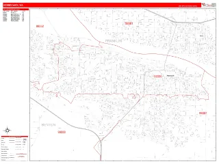 Kennewick, WA RedLine style ZIP Code wall map
