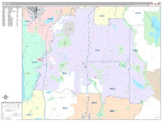 Kent, WA Classic style ZIP Code wall map