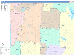 Kent, WA ColorCast style ZIP Code wall map