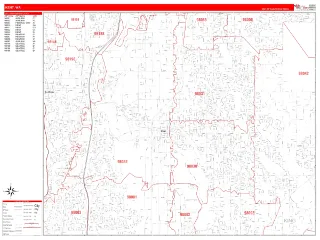 Kent, WA RedLine style ZIP Code wall map