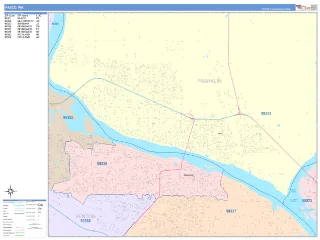Pasco, WA ColorCast style ZIP Code wall map