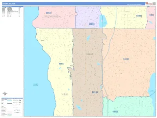 Shoreline, WA ColorCast style ZIP Code wall map