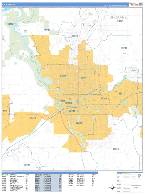 Spokane, WA city map