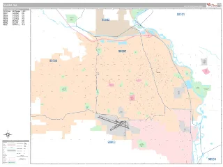 Yakima, WA Classic style ZIP Code wall map