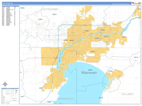 Fox Cities, WI city map