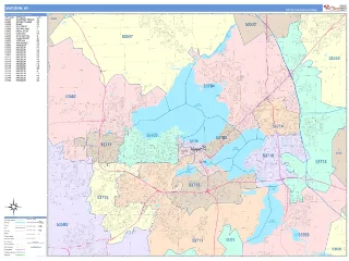 Madison, WI ColorCast style ZIP Code wall map