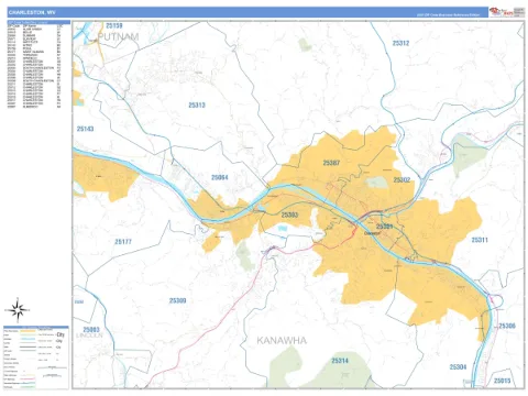 Charleston, WV city map