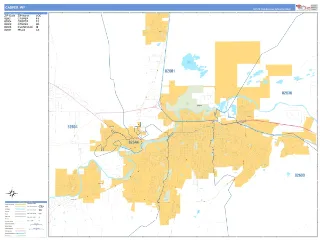 Casper, WY Business Reference style ZIP Code wall map