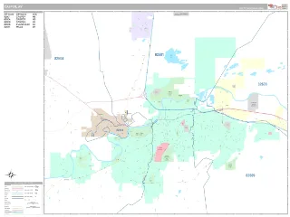 Casper, WY Classic style ZIP Code wall map