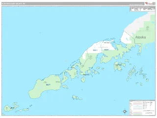 Aleutians East County, AK Classic style ZIP Code wall map