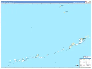 Aleutians West County, AK Business Reference style ZIP Code wall map
