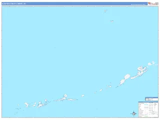 Aleutians West County, AK ColorCast style ZIP Code wall map
