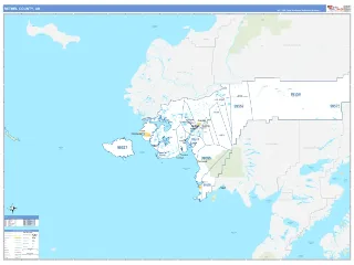 Bethel County, AK Business Reference style ZIP Code wall map