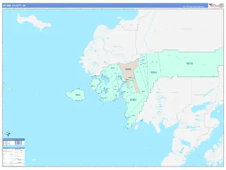 Bethel County, AK ColorCast style ZIP Code wall map