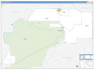 Denali County, AK Business Reference style ZIP Code wall map