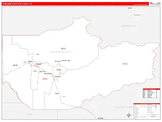 Fairbanks North Star County, AK RedLine style ZIP Code wall map