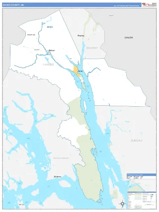 Haines County, AK Business Reference style ZIP Code wall map