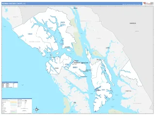 Hoonah-Angoon County, AK Business Reference style ZIP Code wall map