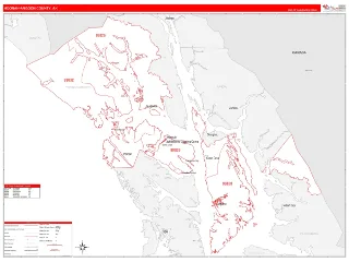 Hoonah-Angoon County, AK RedLine style ZIP Code wall map