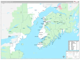 Kenai Peninsula County, AK Classic style ZIP Code wall map