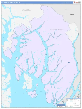 Ketchikan Gateway County, AK ColorCast style ZIP Code wall map