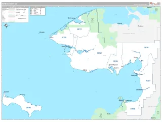 Nome County, AK Classic style ZIP Code wall map