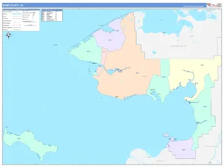 Nome County, AK ColorCast style ZIP Code wall map
