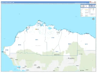 North Slope County, AK Business Reference style ZIP Code wall map