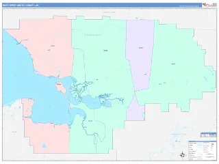 Northwest Arctic County, AK ColorCast style ZIP Code wall map