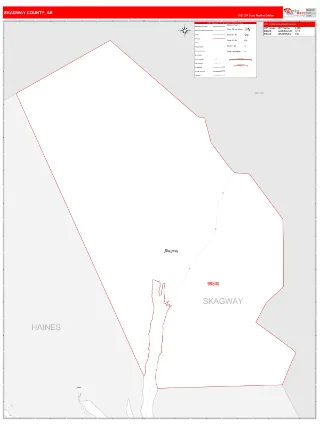 Skagway County, AK RedLine style ZIP Code wall map