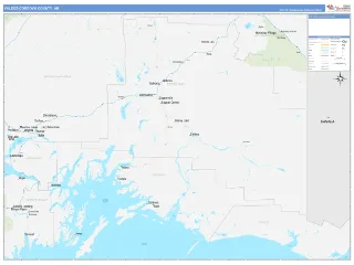 Valdez-Cordova County, AK Business Reference style ZIP Code wall map
