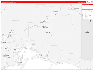 Valdez-Cordova County, AK RedLine style ZIP Code wall map