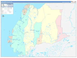 Wade Hampton County, AK ColorCast style ZIP Code wall map