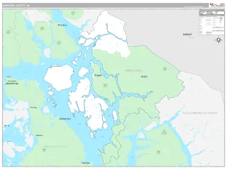 Wrangell County, AK Classic style ZIP Code wall map