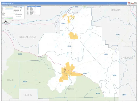 Bibb County, AL map