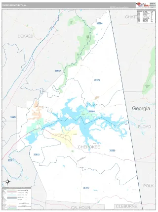 Cherokee County, AL Classic style ZIP Code wall map