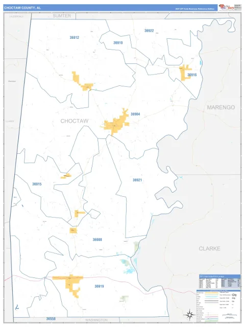 Choctaw County, AL map