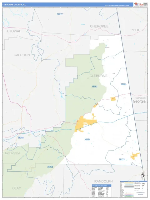 Cleburne County, AL map
