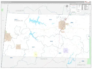 Franklin County, AL Classic style ZIP Code wall map